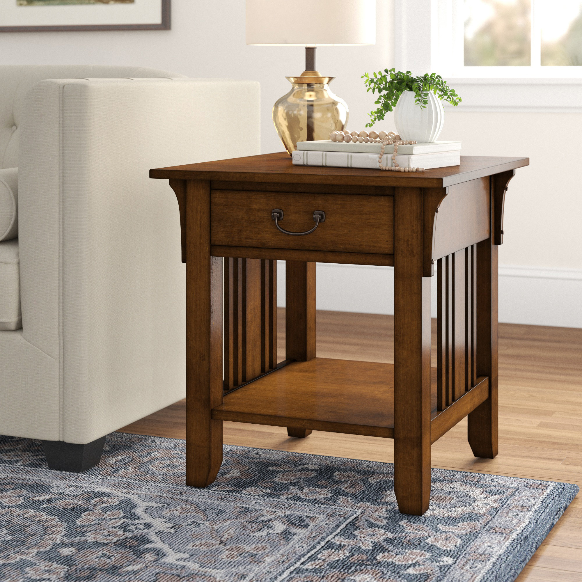 Three Posts Schubert End Table with Storage Reviews Wayfair